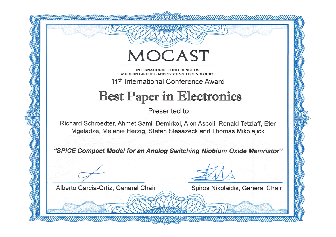 Best Paper Award MOCAST 2022